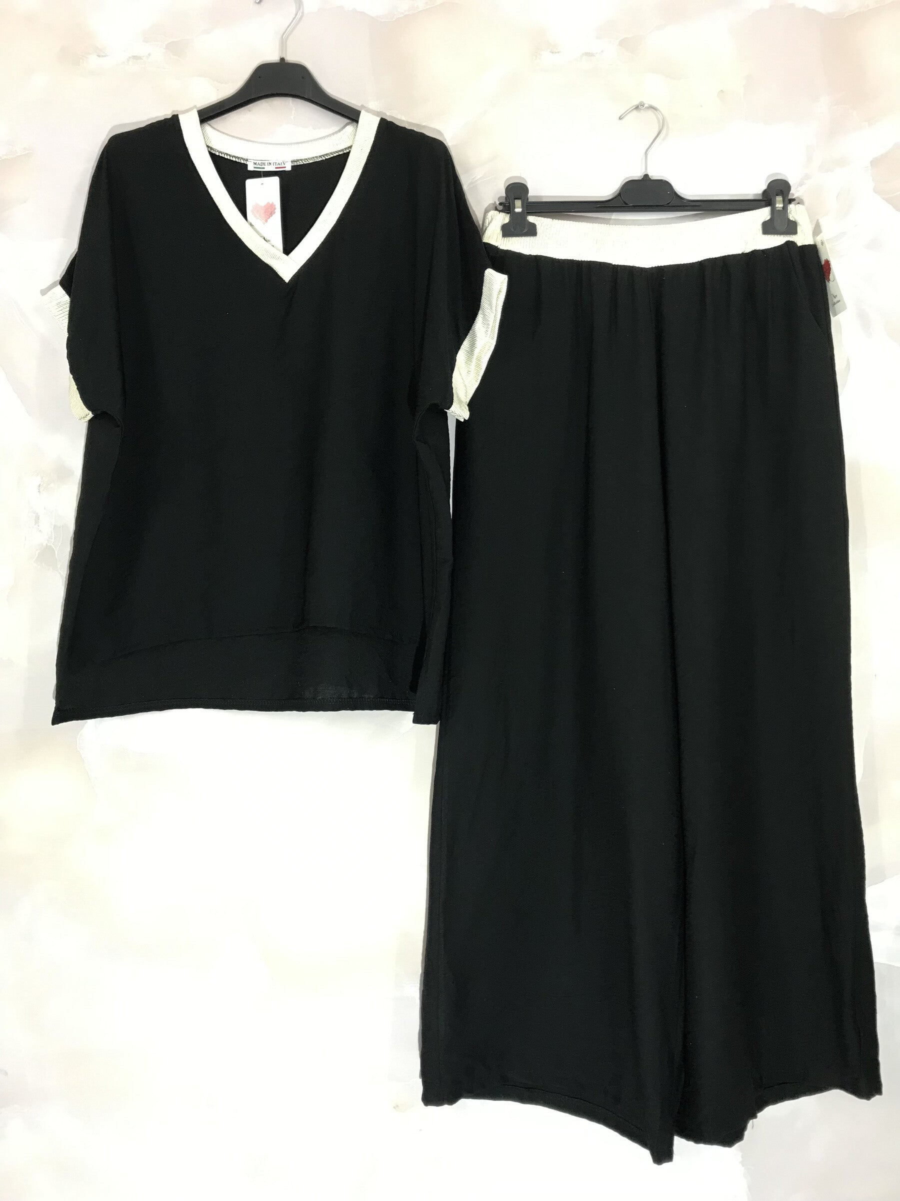 Plus Size Bi-Color Set med Läckra Meshkanter