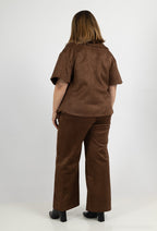 Plus Size Mocka Jacka och Byxor Set