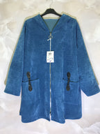 Plus Size Velvet Hooded Vest med Fickaccessoarer