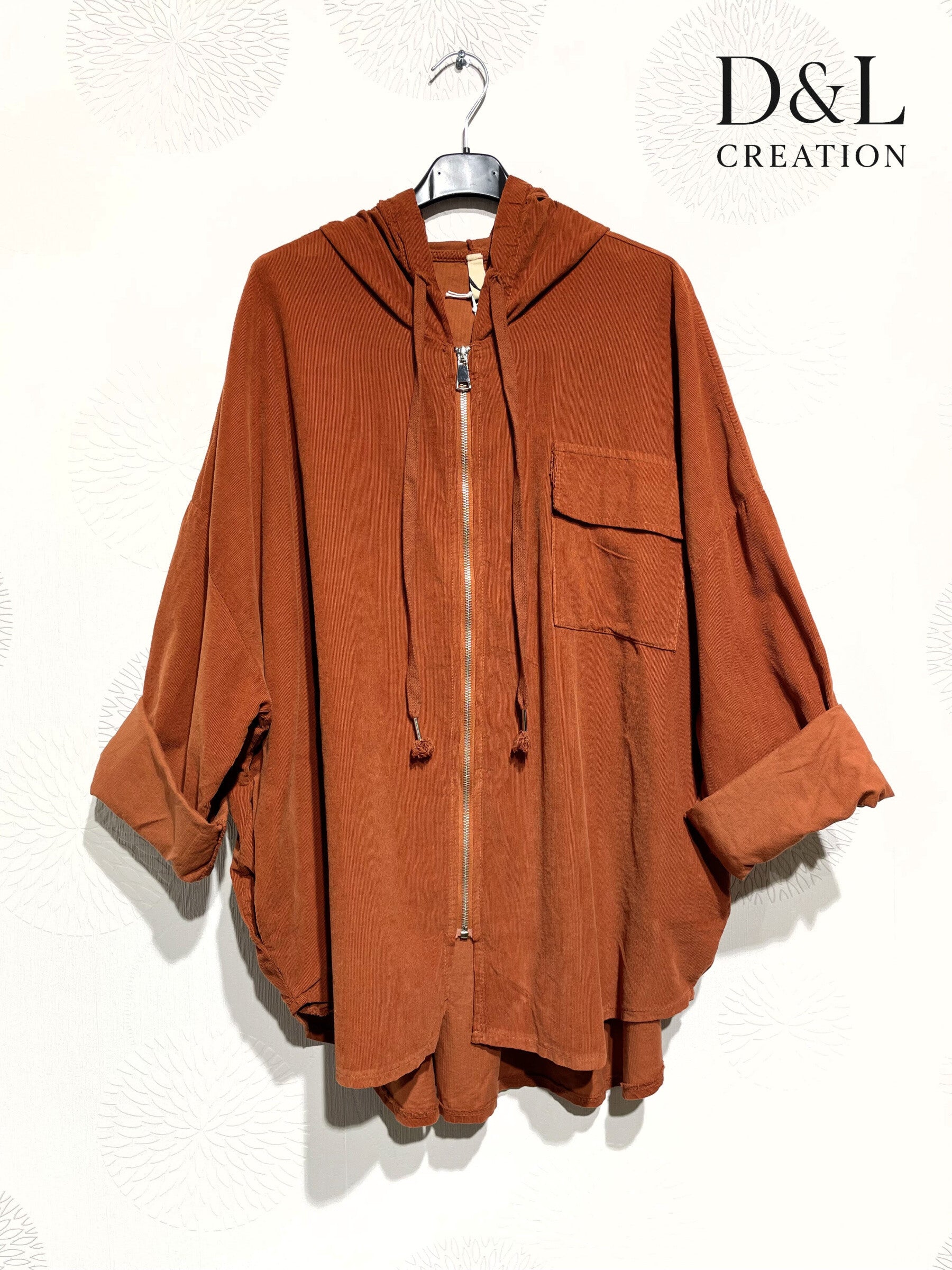 Plus Size Hooded Velvet Vest med Fickor