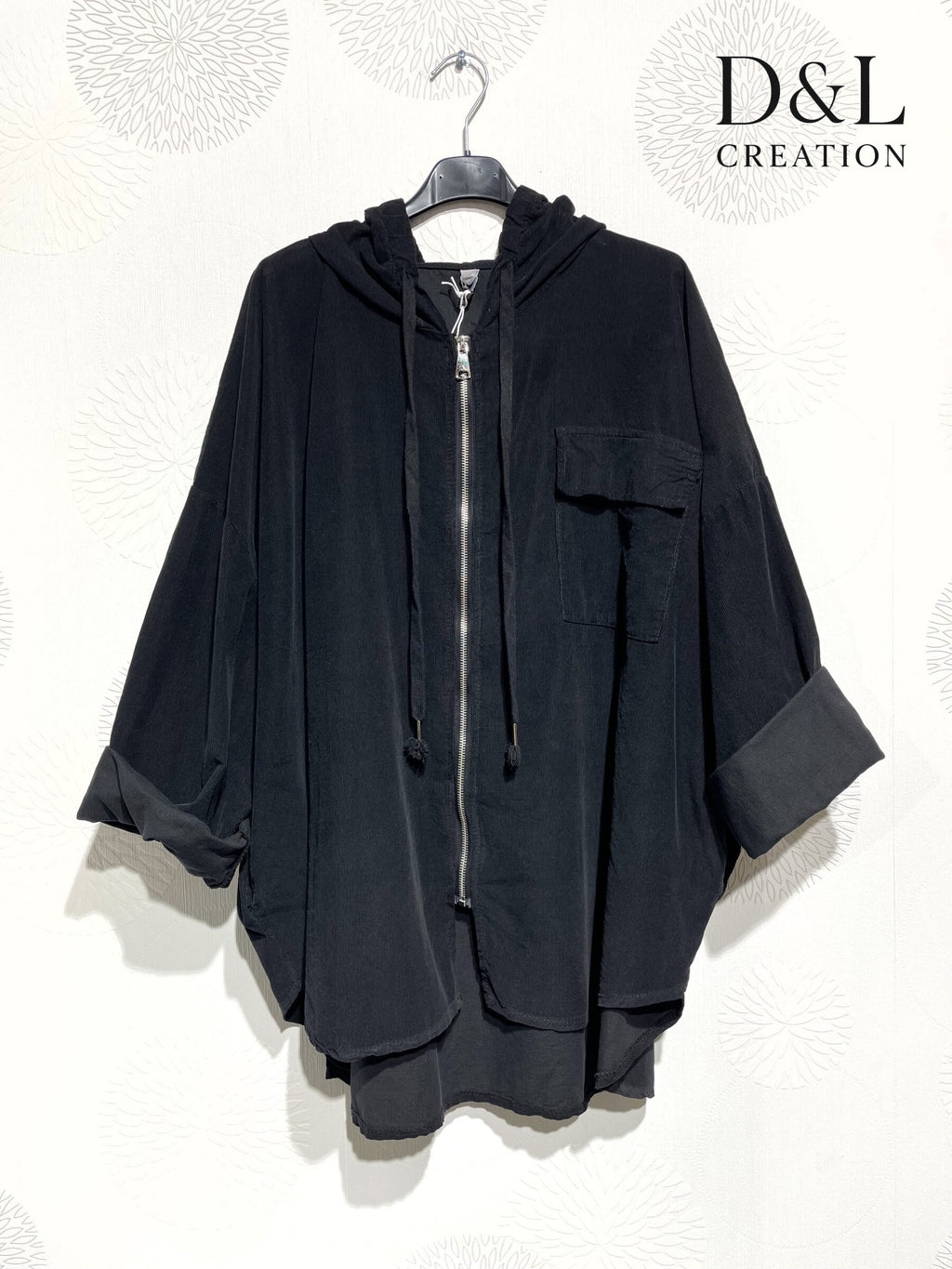 Plus Size Hooded velvet vest with pockets size 38 to 58