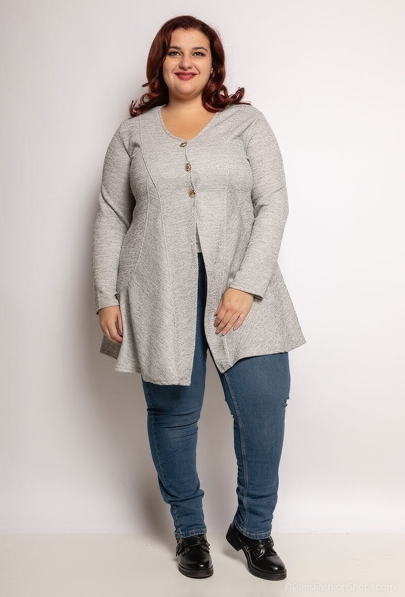 Plus Size Cardigan with visible stitching