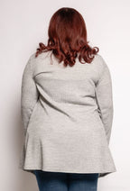 Plus Size Cardigan med Synliga Sömmar