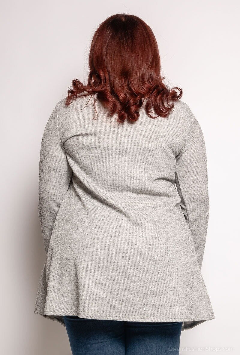 Plus Size Cardigan med synlig sömnad
