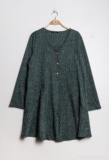 Plus Size Cardigan med synlig sömnad