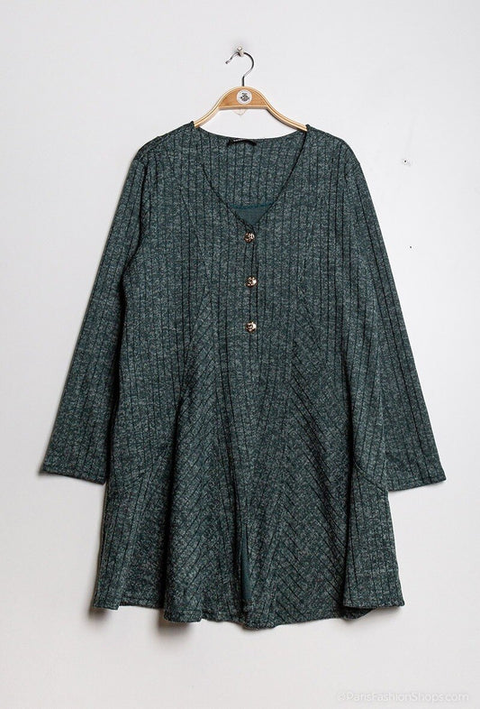 Plus Size Cardigan med synlig sömnad