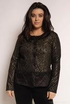Plus Size Leopard Print Cardigan