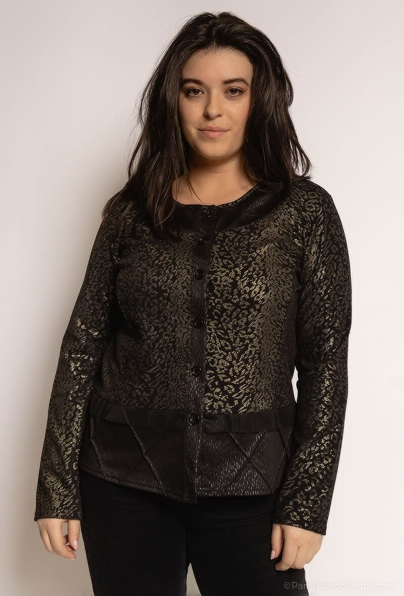 Plus Size Cardigan with leopard print