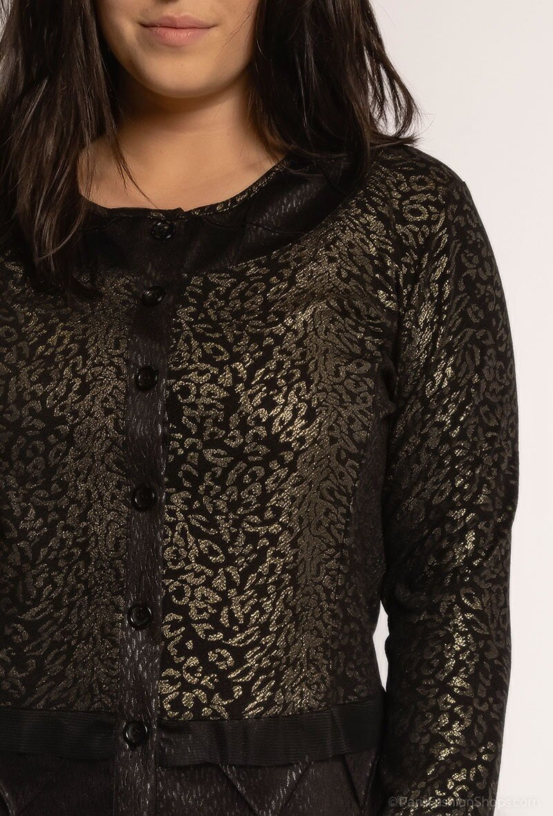 Plus Size K Cardigan med Leopardmönster