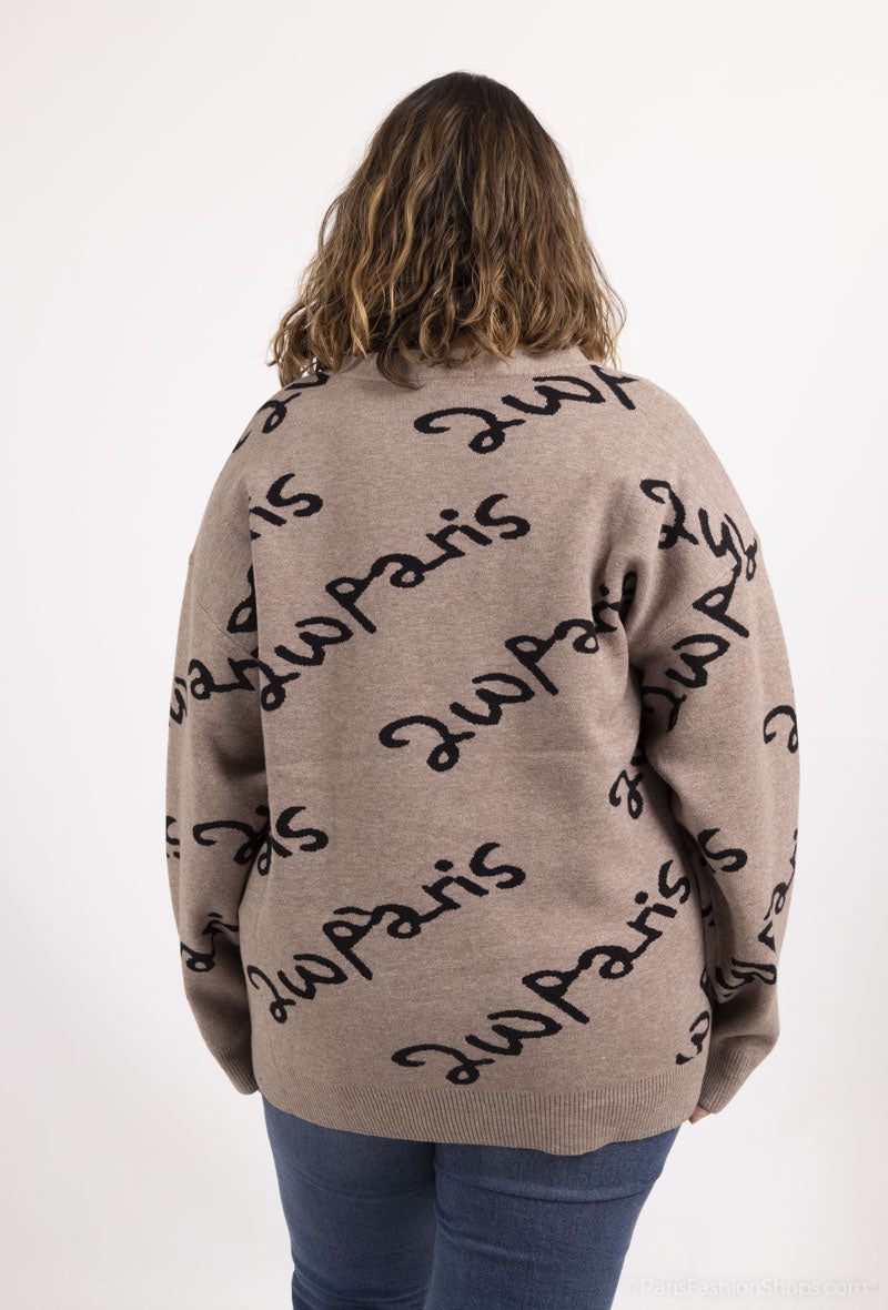 Plus Size Mönstrad Kavaj med Knappar - 2Wparis