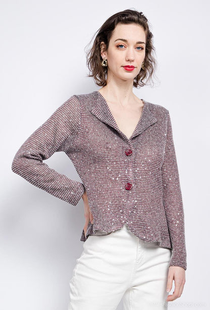 Plus Size Glitter Cardigan