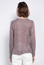 Plus Size Glitter Cardigan med Randig Design
