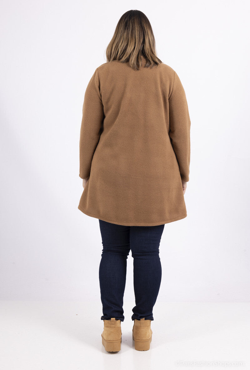 Plus Size Pocket Vest för Eleganta Vintrar
