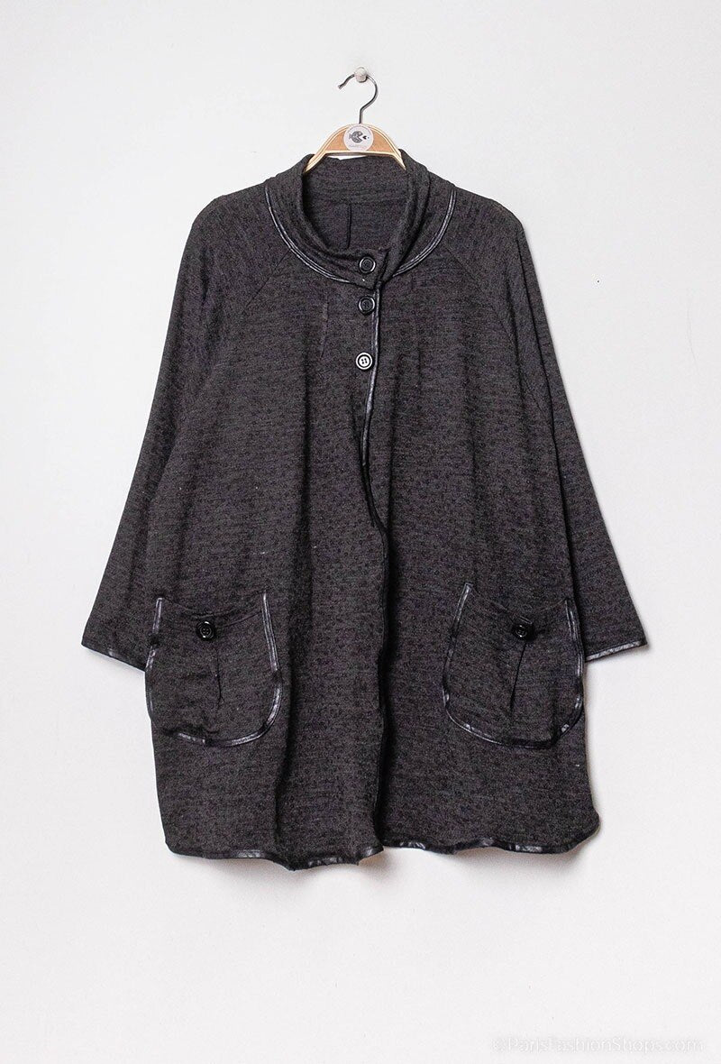 Plus Size Cardigan with bias strips