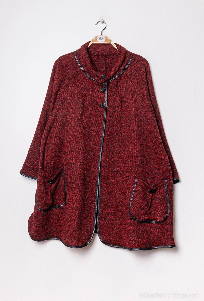 Plus Size Cardigan with bias strips