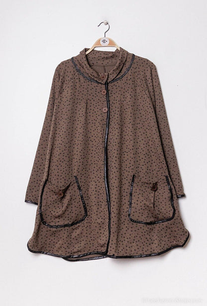 Plus Size Cardigan with bias strips
