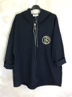 Plus Size Vest with hood and zipper with gold logo in Milano