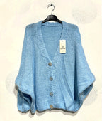 Ultra-soft buttoned fleece cardigan sizes 40 to 56 i Stor Storlek