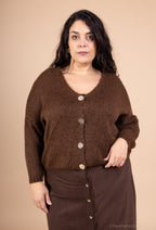 Ultra-soft buttoned fleece cardigan sizes 40 to 56 i Stor Storlek