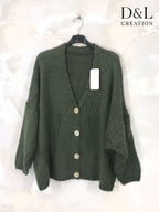 Plus Size Ultra-soft Knäppbar Fleece Cardigan