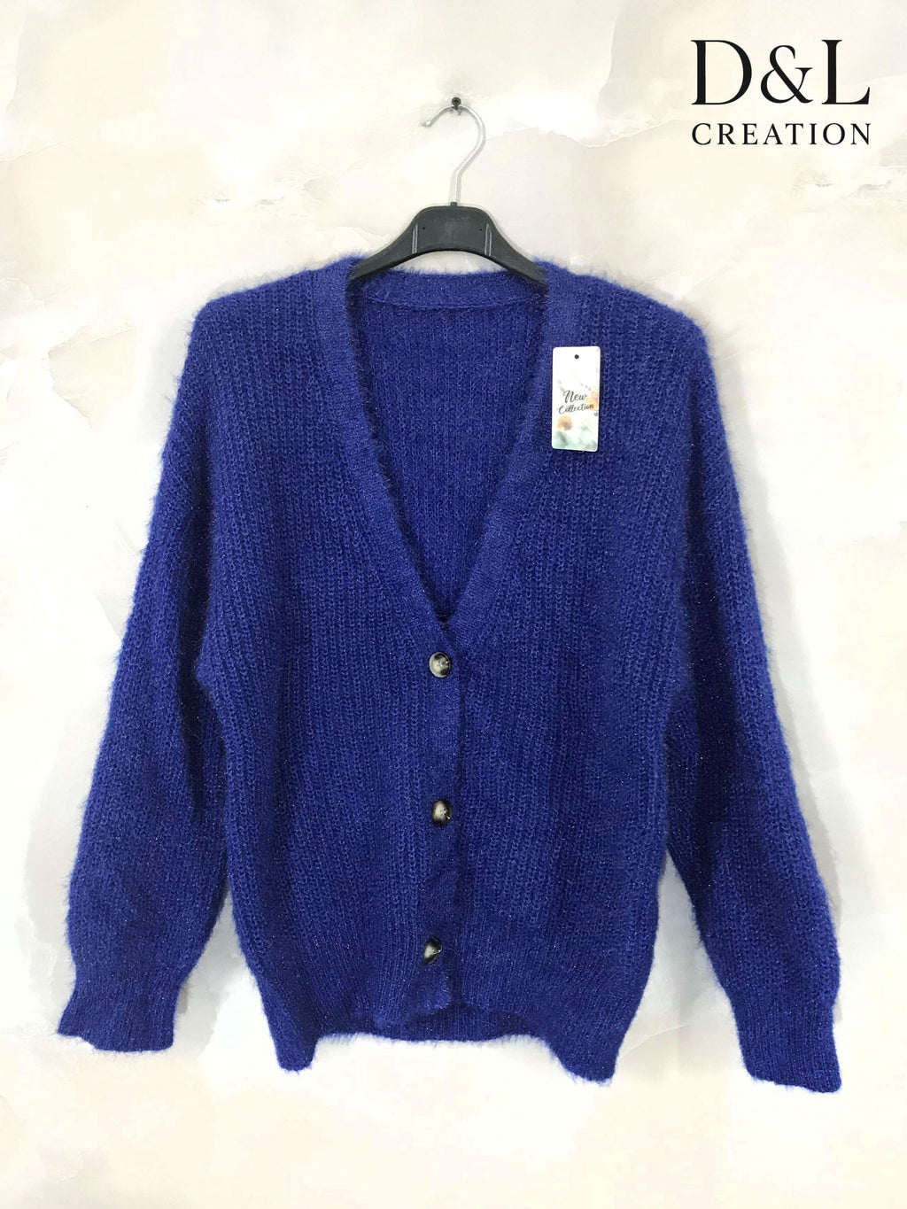 Plus Size Stickad Knappupp Cardigan