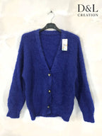 Plus Size Stickad Knappupp Cardigan