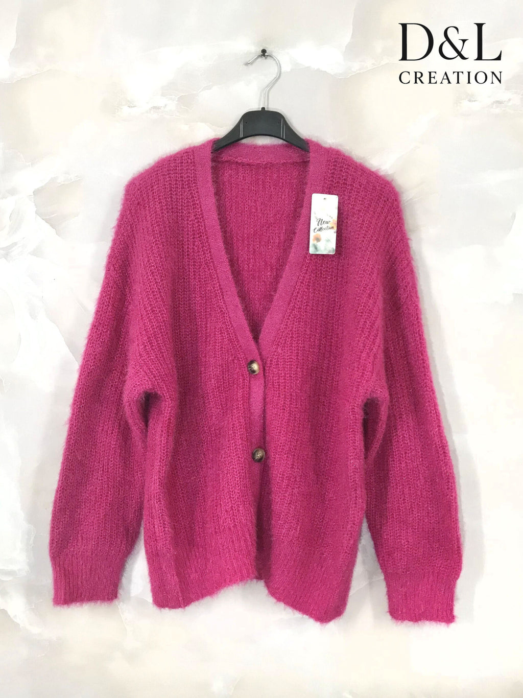 Plus Size Stickad Knappupp Cardigan