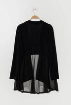 Plus Size Shiny Cardigan med Transparent Bak