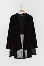 Plus Size Shiny Cardigan med Transparent Bak