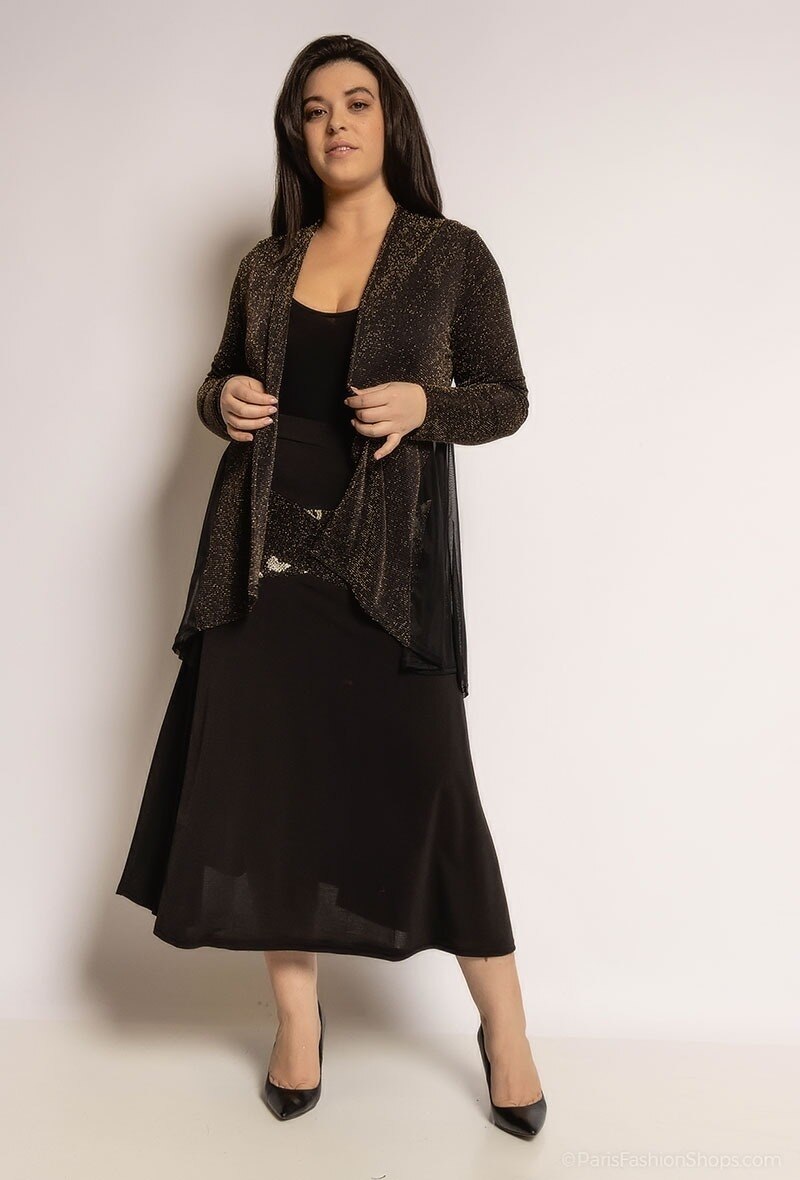 Plus Size Shiny Cardigan