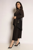Plus Size Shiny Cardigan
