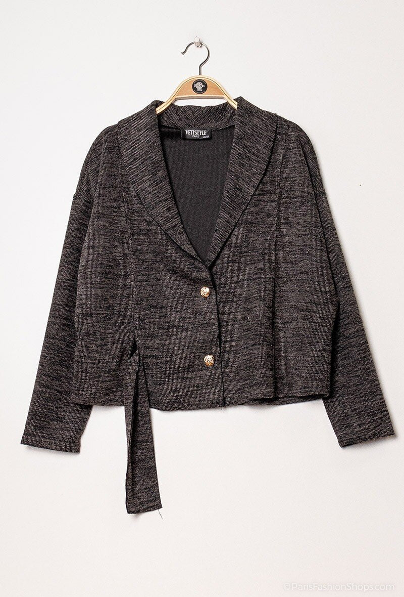 Plus Size Cropped wrap cardigan