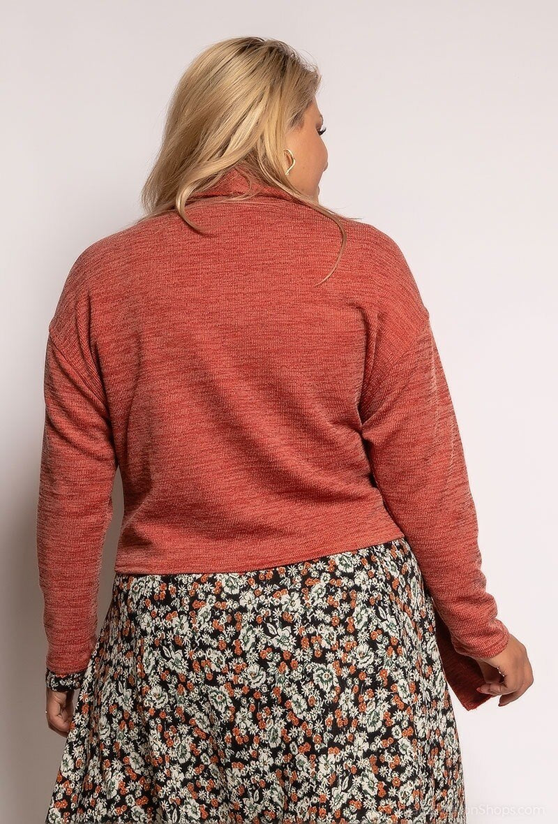 Plus Size Cropped Wrap Cardigan