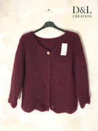 Fluffy cropped cardigan with pattern