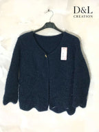 Fluffy cropped cardigan with pattern