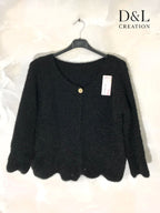 Fluffy cropped cardigan with pattern