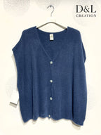Sleeveless cropped cardigan with alpaca