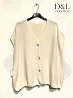 Sleeveless cropped cardigan with alpaca