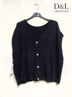 Sleeveless cropped cardigan with alpaca