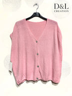 Sleeveless cropped cardigan with alpaca