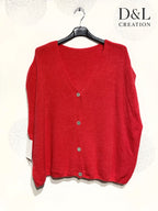 Sleeveless cropped cardigan with alpaca