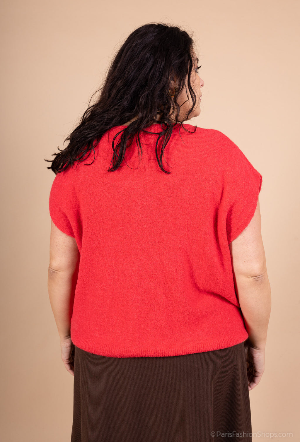 Ärm lös kort cardigan med alpaka, storlekar T38 till T48