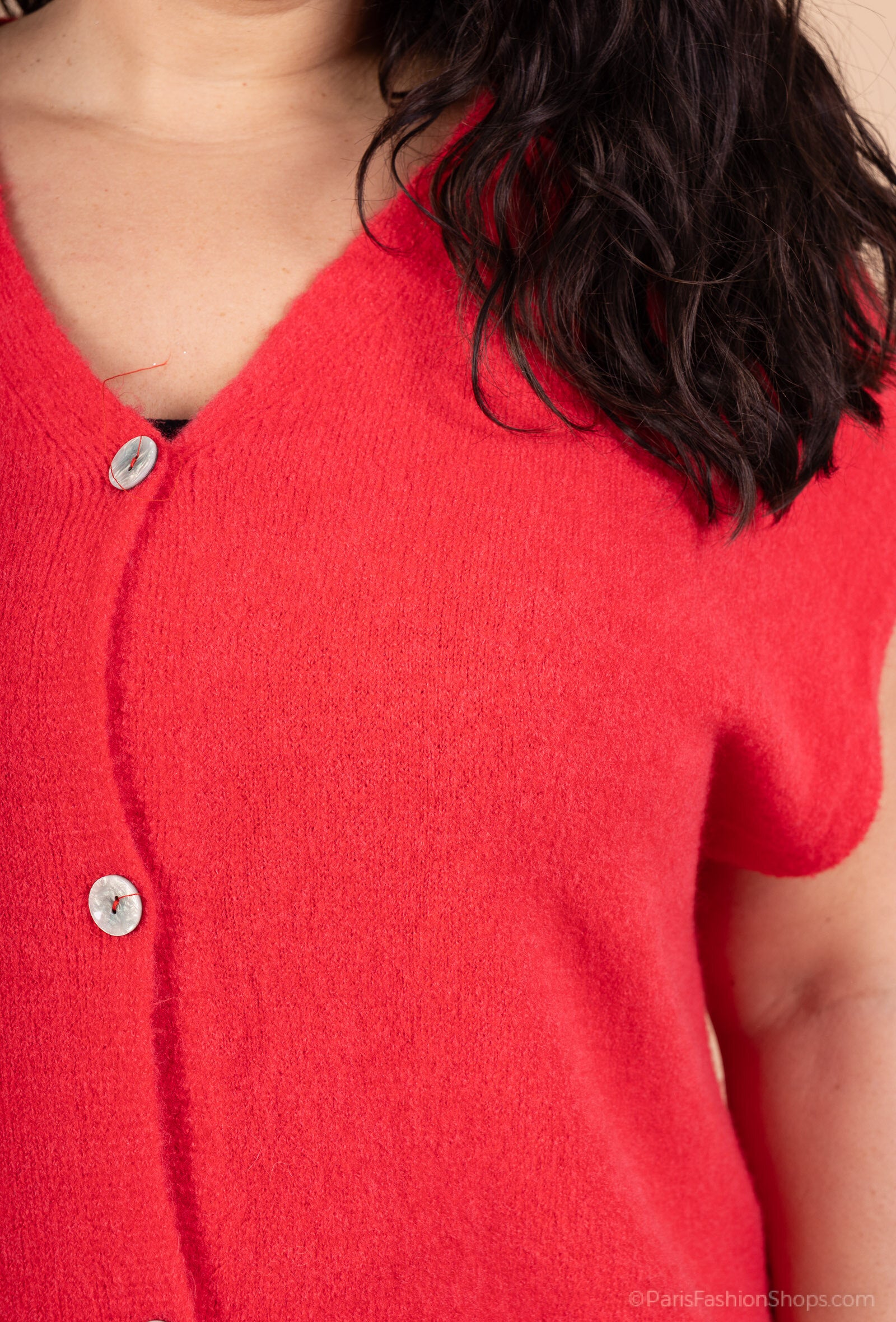 Ärm lös kort cardigan med alpaka, storlekar T38 till T48