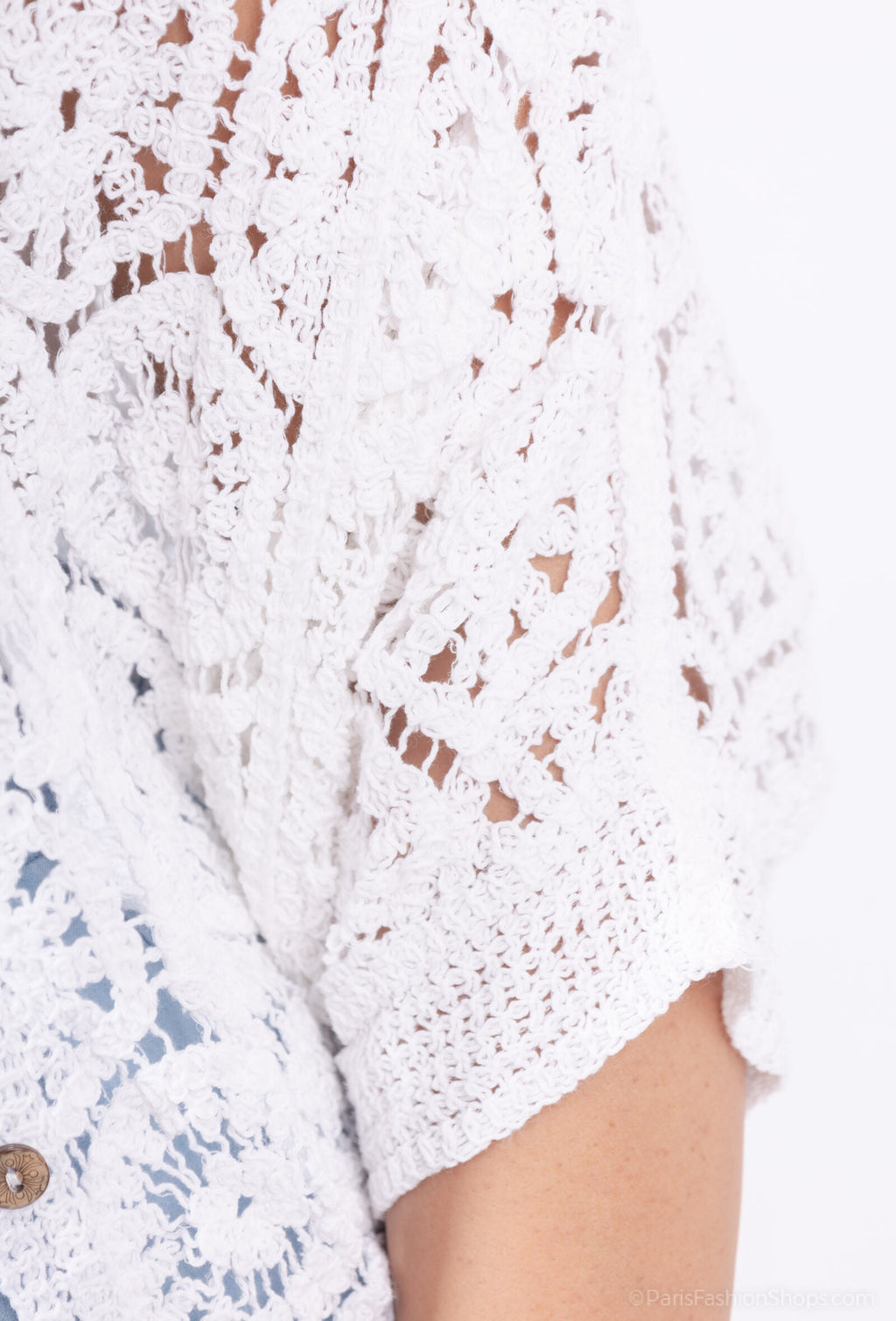 Plus Size Crochet Väst med Batwing Ärmar