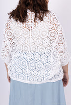 Plus Size Crochet Väst med Batwing Ärmar