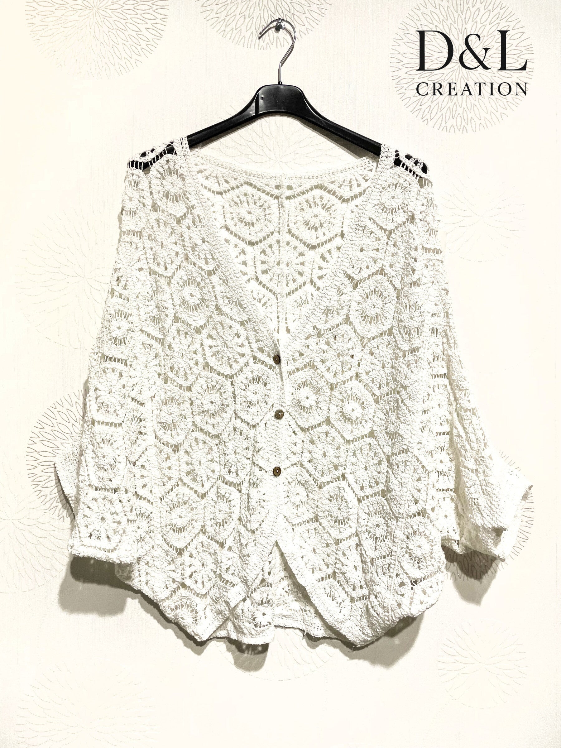 Plus Size Crochet Väst med Batwing Ärmar