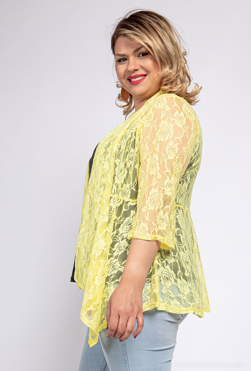 Plus Size Lace Cardigan