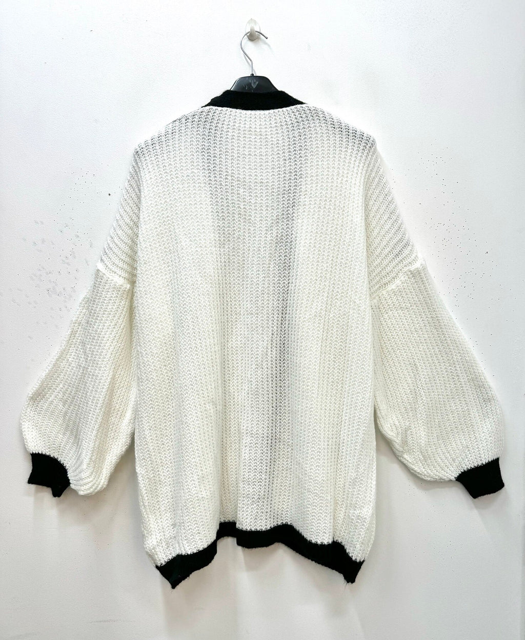 Mjuk ribbad stickad cardigan i Stor Storlek