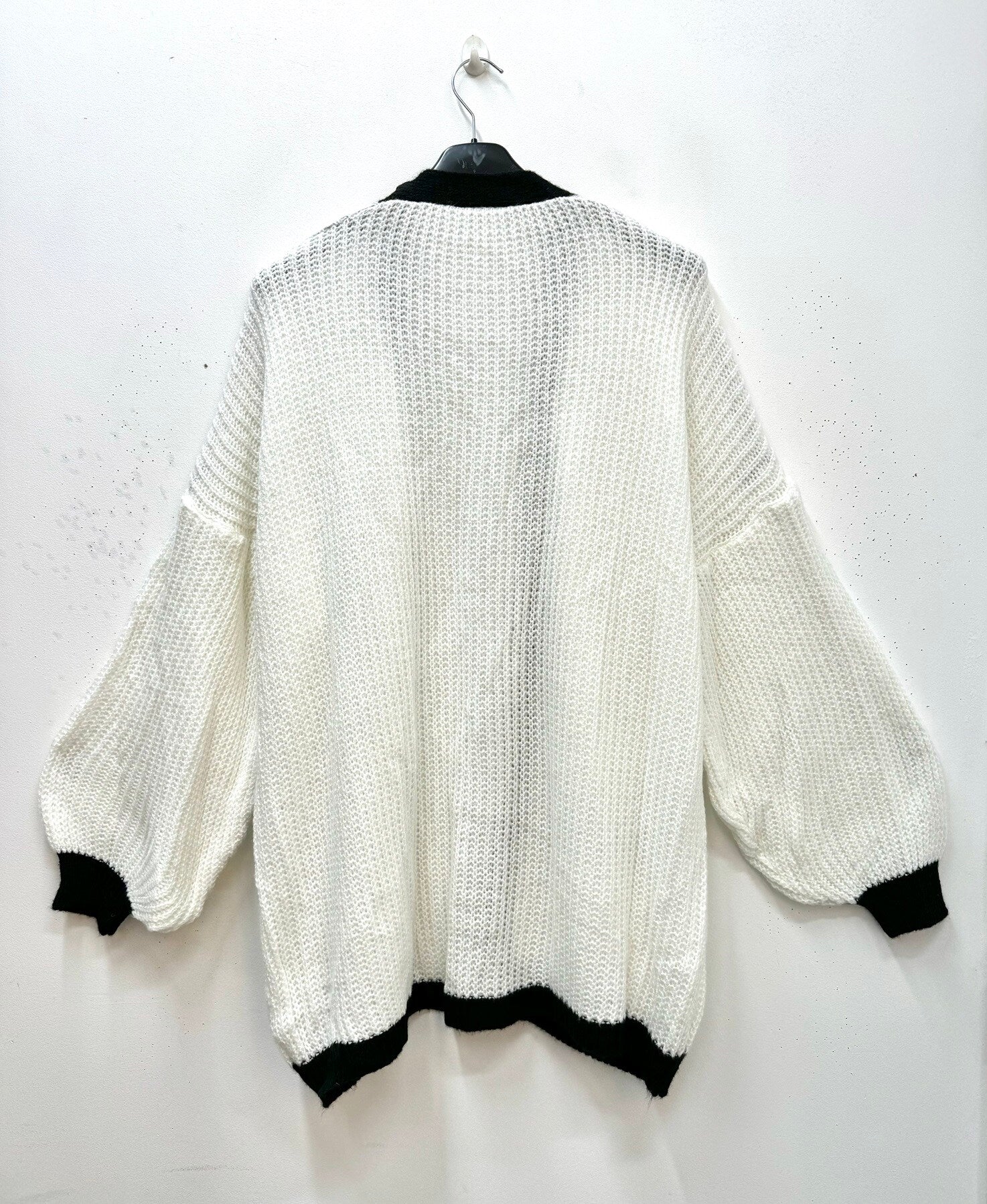 Mjuk ribbad stickad cardigan i Stor Storlek