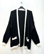 Mjuk ribbad stickad cardigan i Stor Storlek